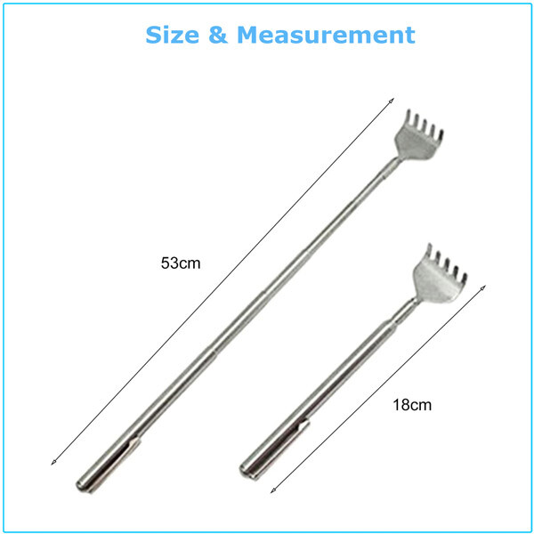 Metal Stainless Steel Back Scratcher Telescopic Extendable Claw Extender QW US