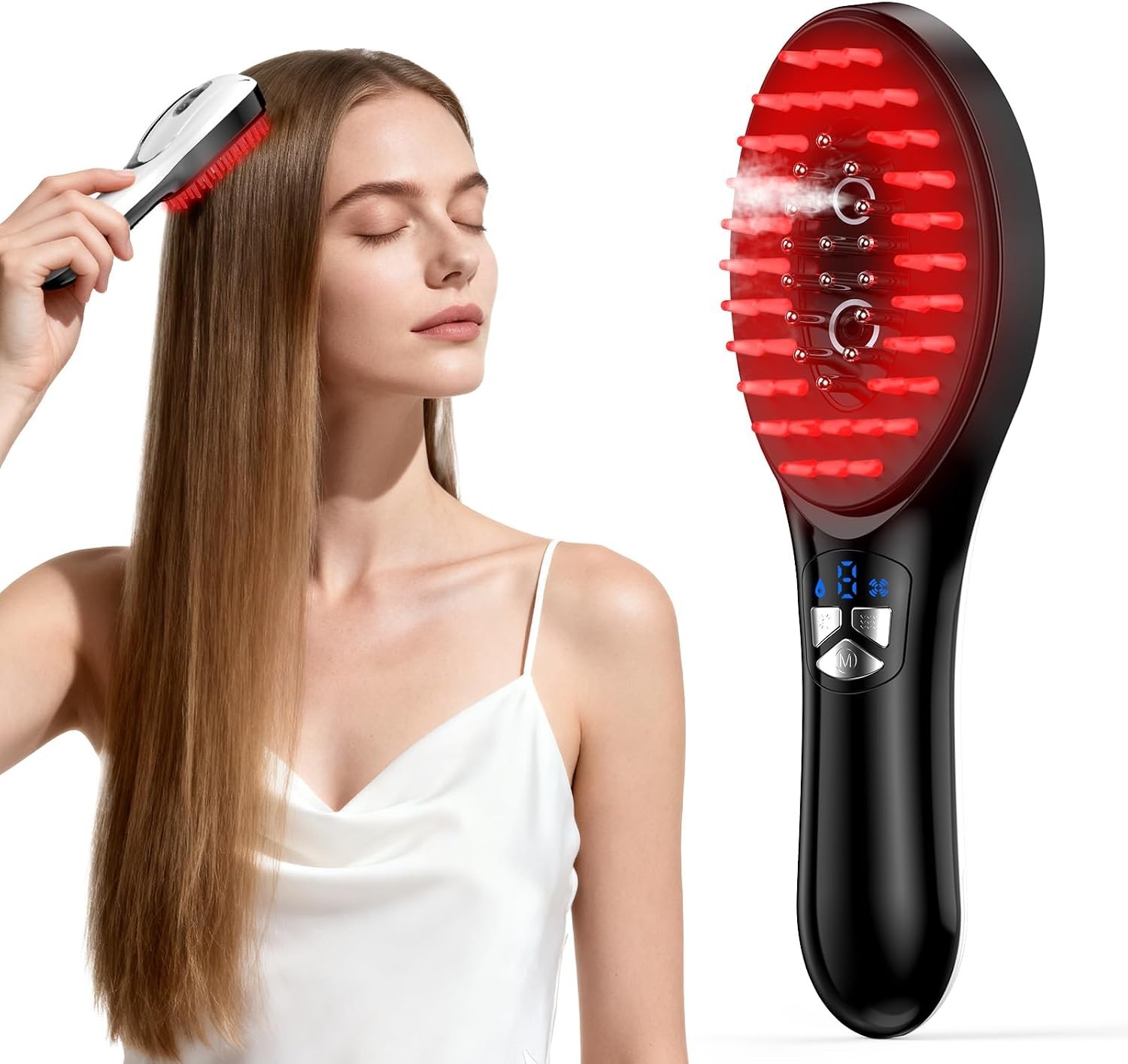 6-in-1 Rechargeable Scalp Massager & Oil Applicator, Nano Mist Vibration Brush f