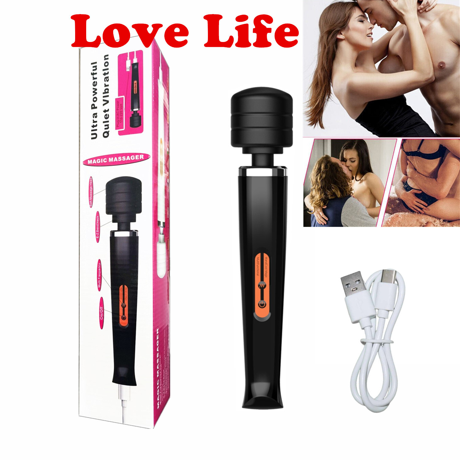 Handheld Massager Wand Vibrating Massage Magic Full Body Therapy Motor 20 Speed