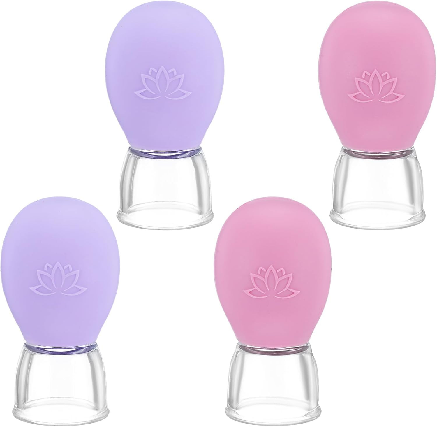 4Pcs Facial Cupping Set Silicone Massage Cups Anti-Cellulite Vacuum Therapy