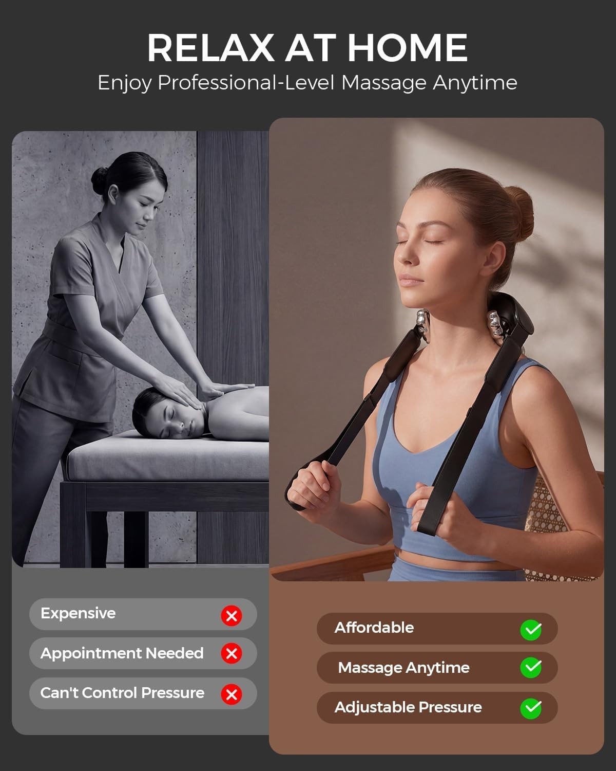 Swancode Upgraded Neck Massager or Pain Relief Deep Tissue, Cordless, 5 Modes