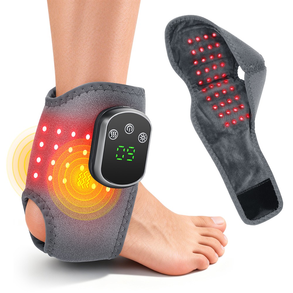 LED Red Light Therapy Ankle Massager Pain Relief 5 Heat Levels 3 Vibration Modes