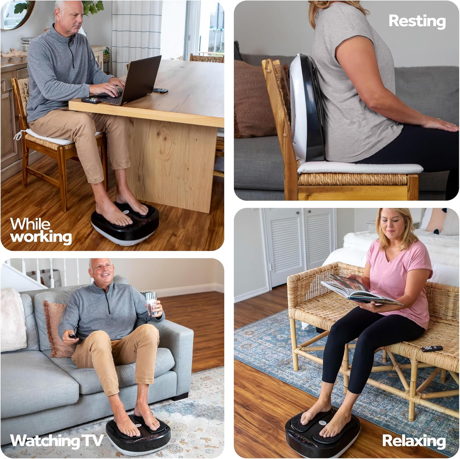 Power Legs Electric Foot Massager Machine with Remote Control, Adjustable Speed,