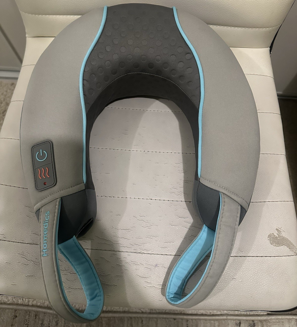HoMedics Heated Neck & Shoulder Massager, Corded Electric, Gray/Blue