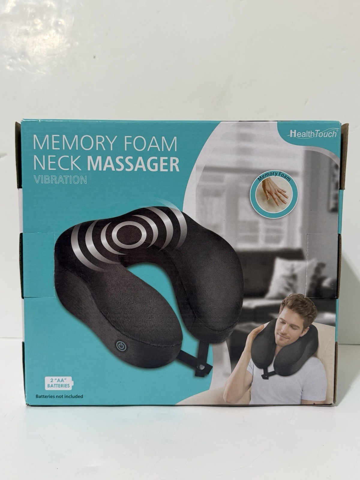 Health Touch Memory Foam Neck Massager Vibration functionality Black New