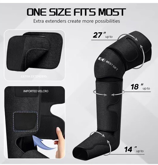 Air Compression Massager 3 Temp 3 Intensity Levels BG Best Gift Leg Thigh Feet