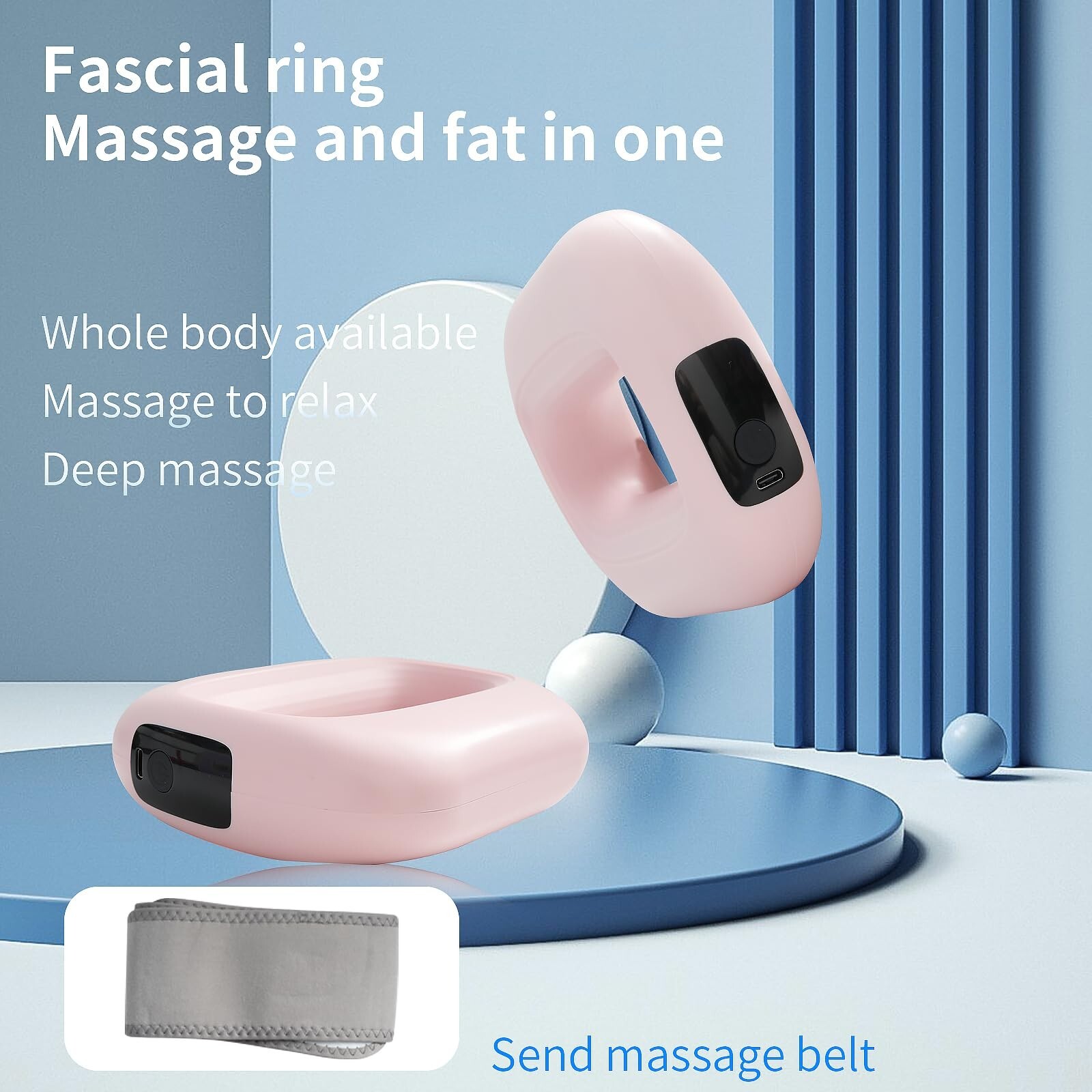 Portable Massage Gun – 7 Modes, Slimming & Muscle Relief, Electric, Pink