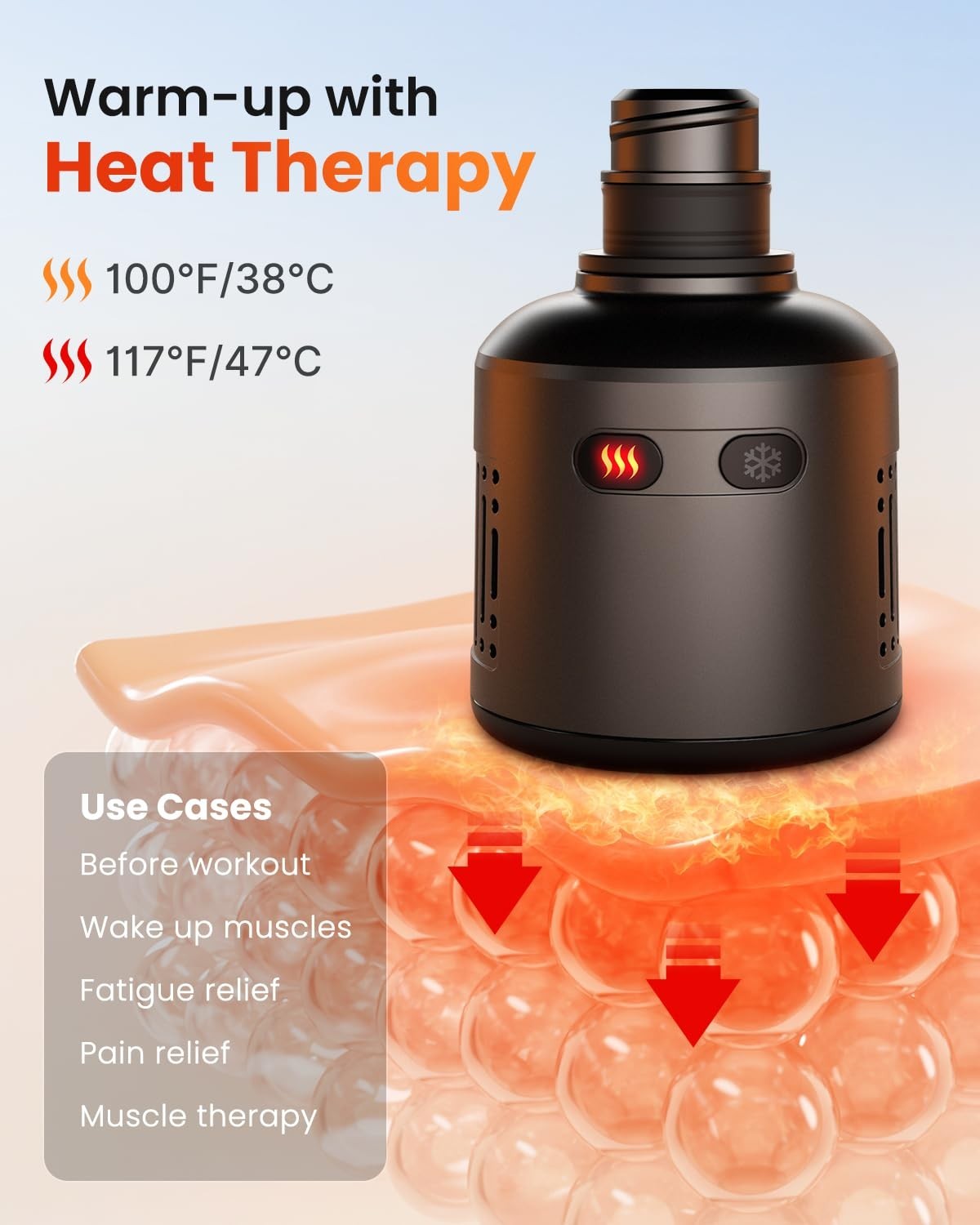 Massage Gun Head with Heat & Cool Percussion Muscle Massager Attachment