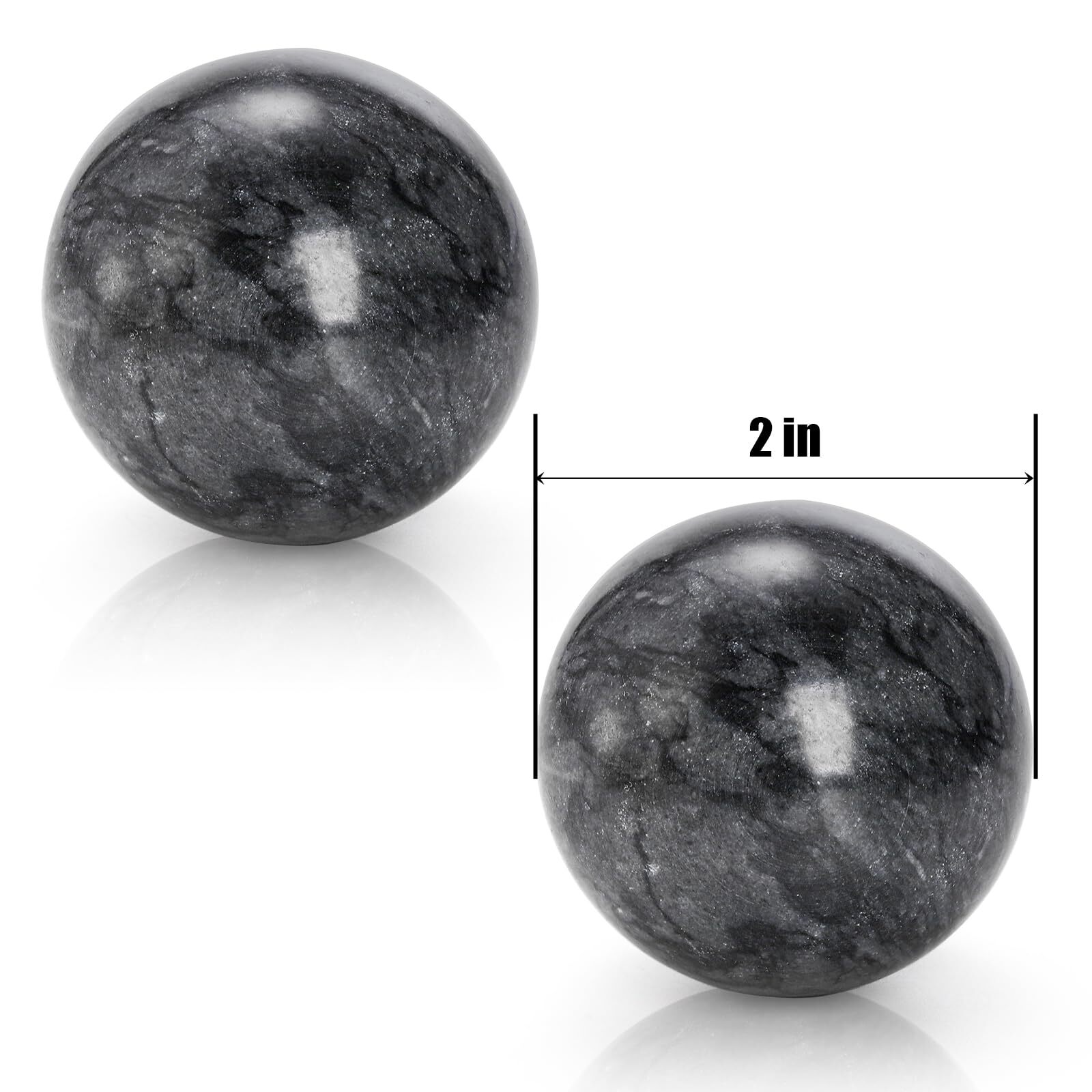 Lyellfe Set of 4 Marble Stone Baoding Balls 2 Inch Meditation Balls with Box …