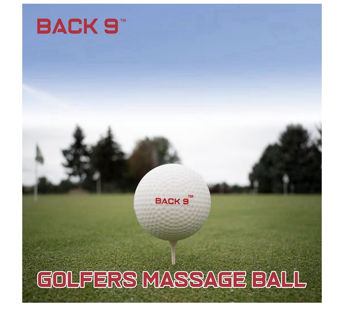 BACK 9 Golfers Massage Ball Deep Tissue Trigger Point Handheld Back Relief