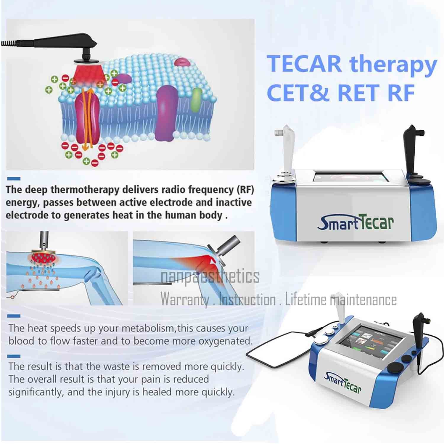 Smart Tecar Therapy Machine CET RET Face Skin Lift Body Pain Relief Sport Injury
