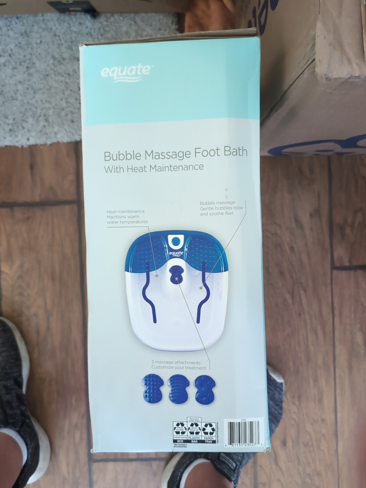 Equate Toe Touch Control Bubble Massage Foot Bath