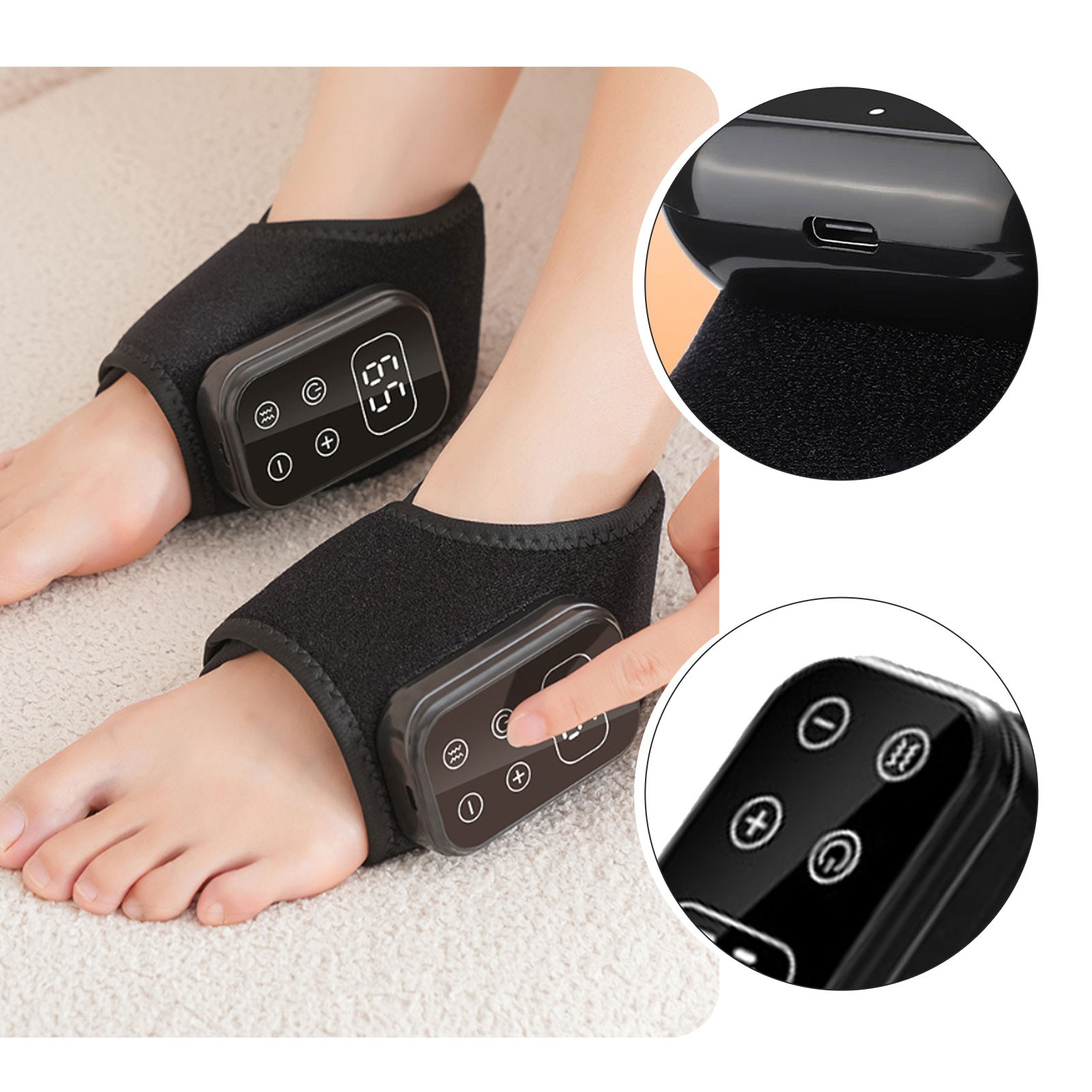 Electric Ankle Protector Ankle&Wrist Massager Foot Brace Hot Compress Vibratio3V