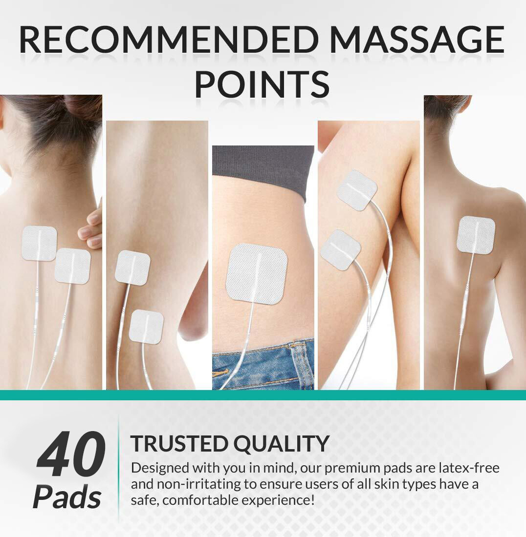 40X Replacement Electrode Pads Unit 7000 3000 2×2 Muscle Stimulator Sticky BULK