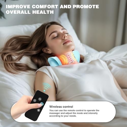 Hugterra Neck Massager 2025, Neck and Shoulder Relaxer with Heat, 3 Modes, Porta