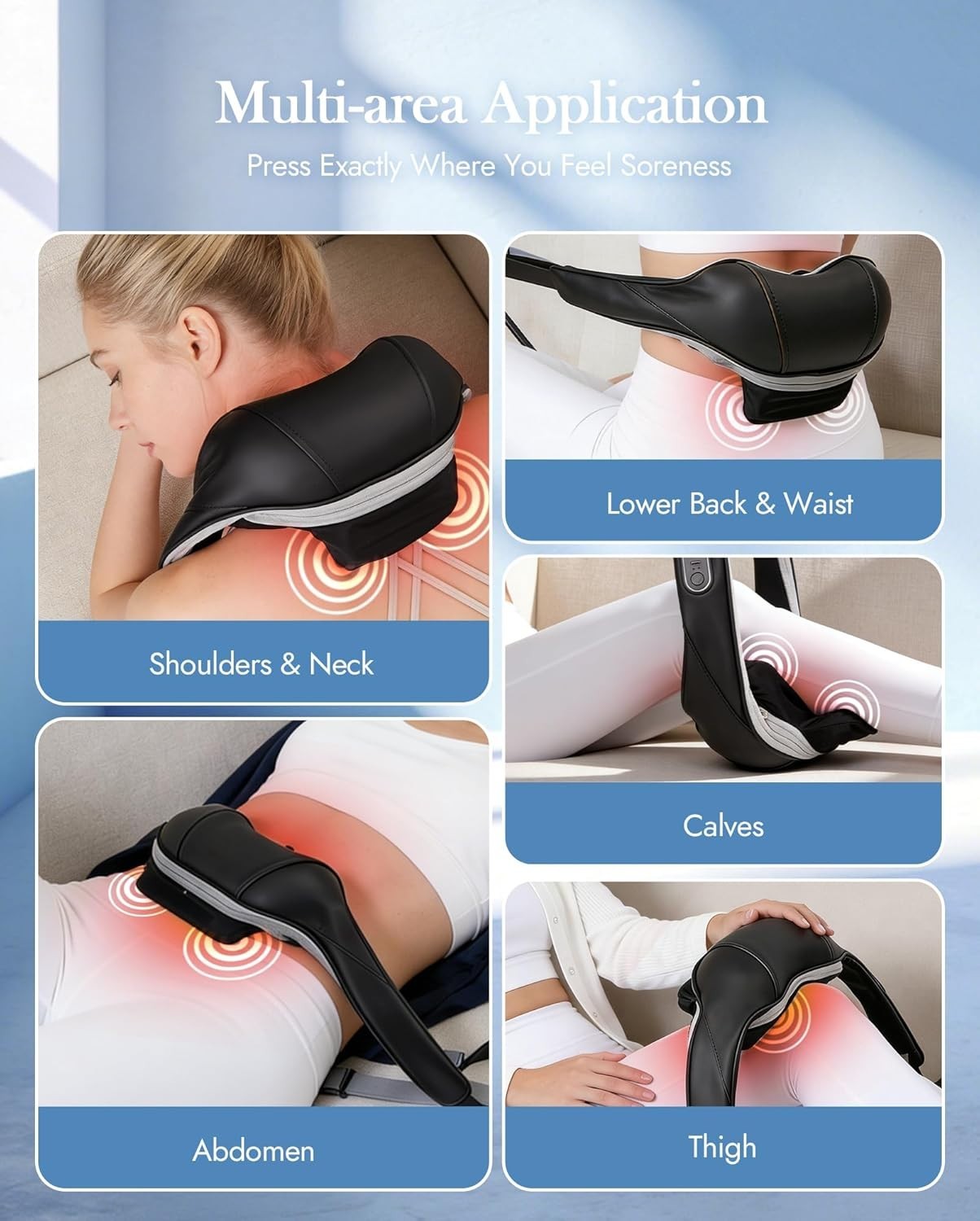 Neck Massager with Heat Cordless: Shiatsu Back Shoulder Massage Tools for Pain R
