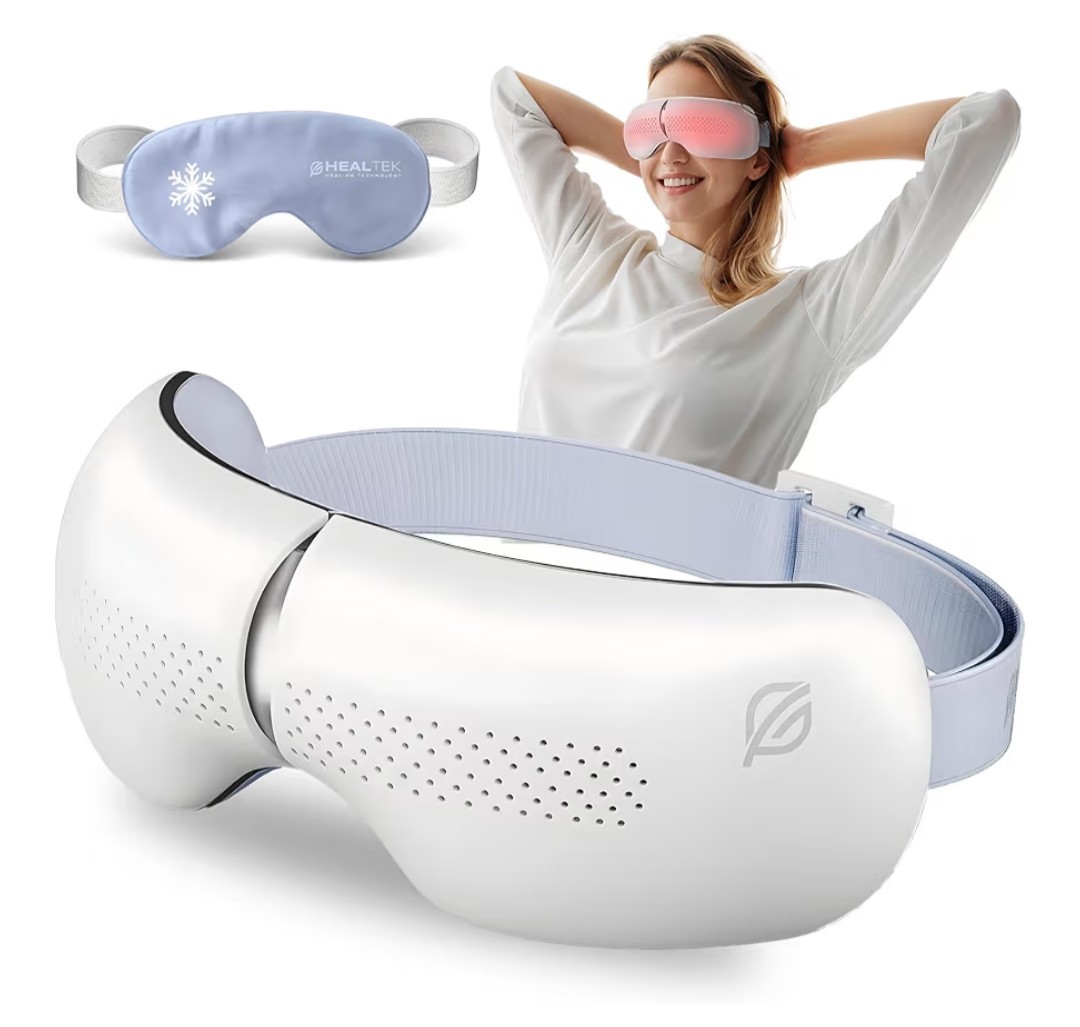 New Sealed HealTek Lumineye Eye Massager Heated, Air Pressure, Bluetooth (White)
