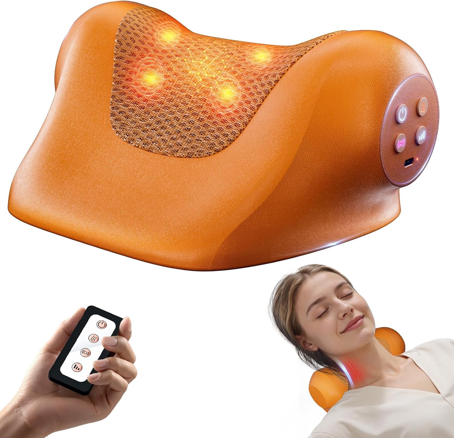 Portable Neck Relaxer with Heat: 3-in-1 Electric Massager for Cervical Shoulders
