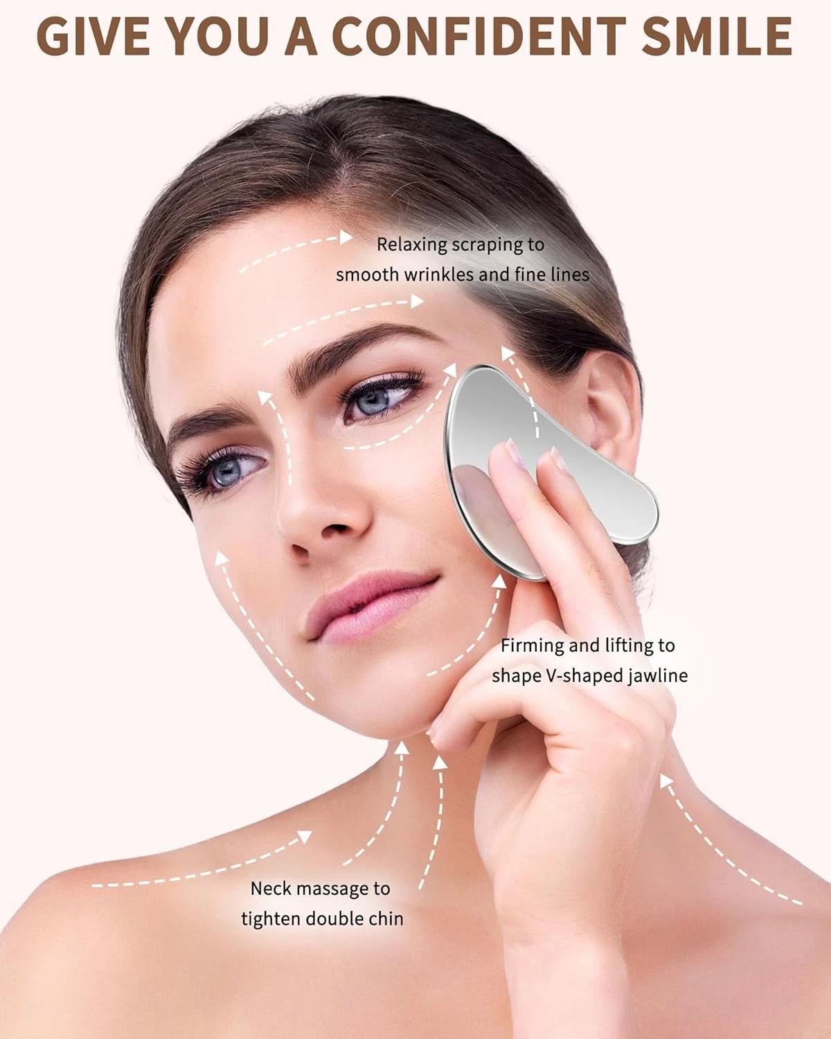 5PCS Stainless Steel Gua Sha Facial Tools, Tighten Skin Massage Guasha BeautyVie