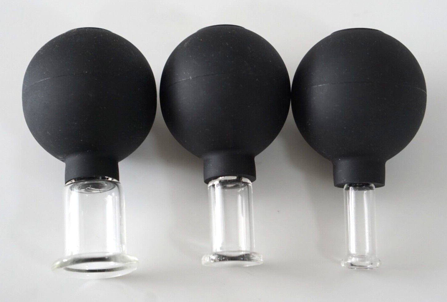 3 Glass Silicone Cupping Therapy Cups For Face And Body For Lymphatic Drainage