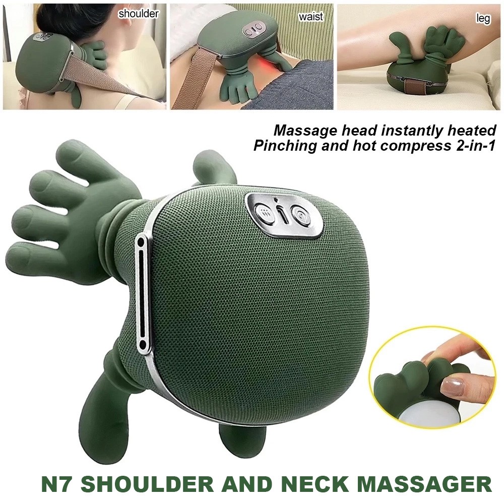 Electric Neck & Shoulder Massager with Heat Shiatsu 4D Kneading Pain Relief USA