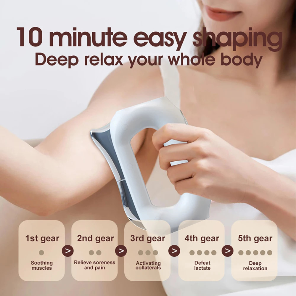Electric Heating Fascia Massager Body Scraping Microcurrent Vibration Muscle Rel
