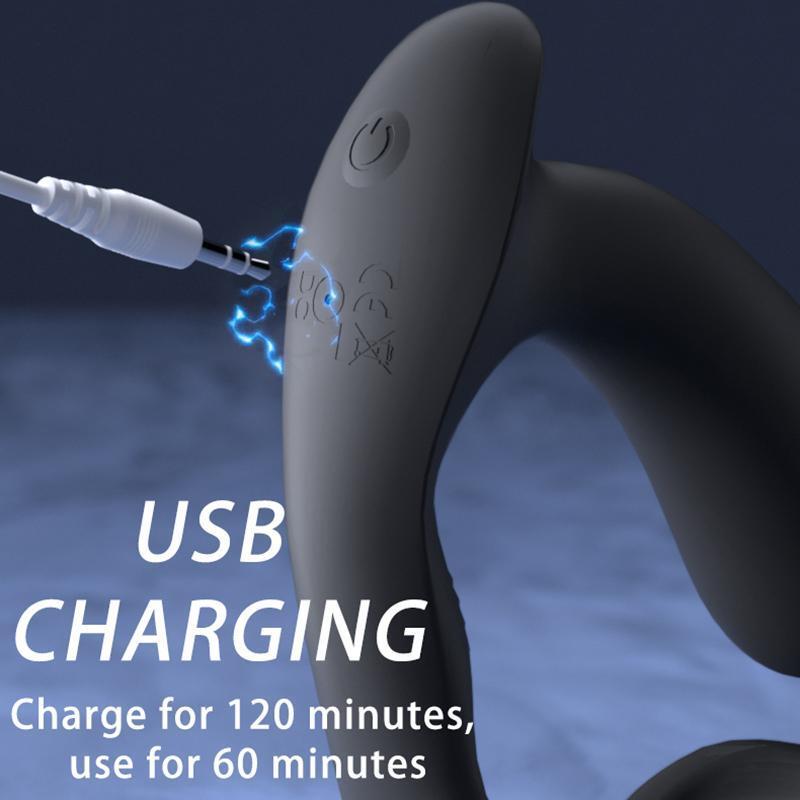 Cordless Prostate Massager Male Waterproof Remote-Vibrators