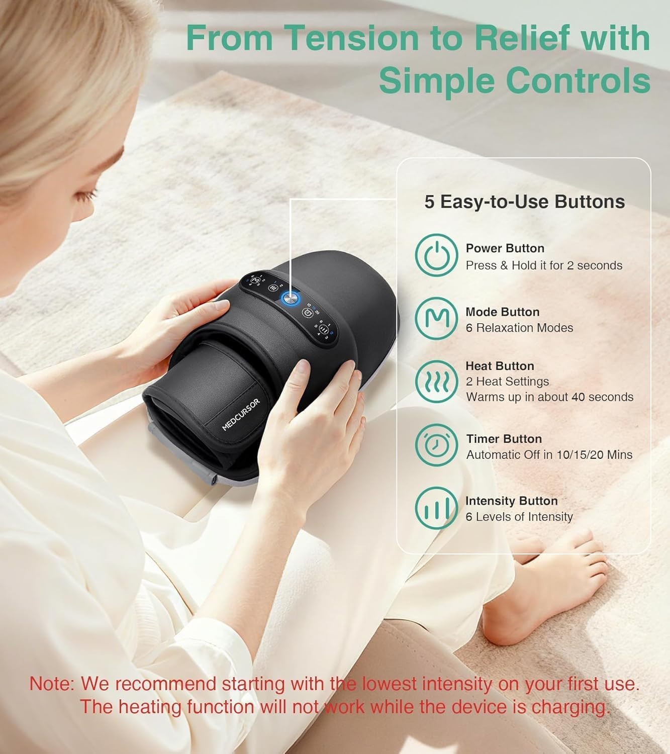 Cordless Hand Massager – Hand Massager with Heat and Compression, Hand Warmer wi