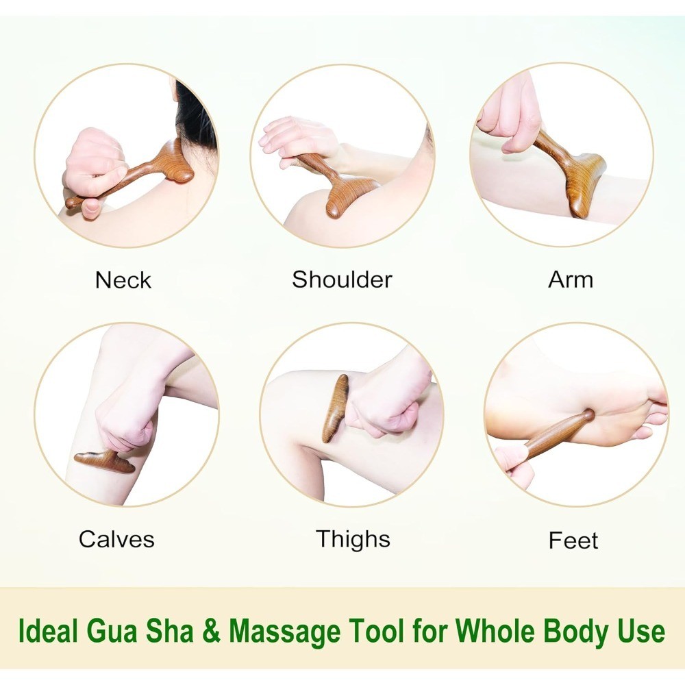 Wooden Gua Sha Tool for Lymphatic Drainage Massage Body Sculpting Muscle Pain