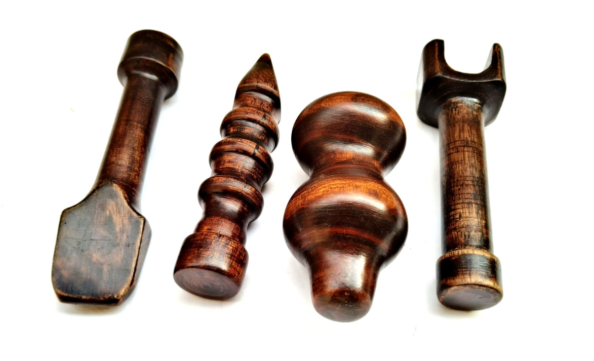 Set of 4 wooden massage tools roller knobber relaxing accupressure therapy