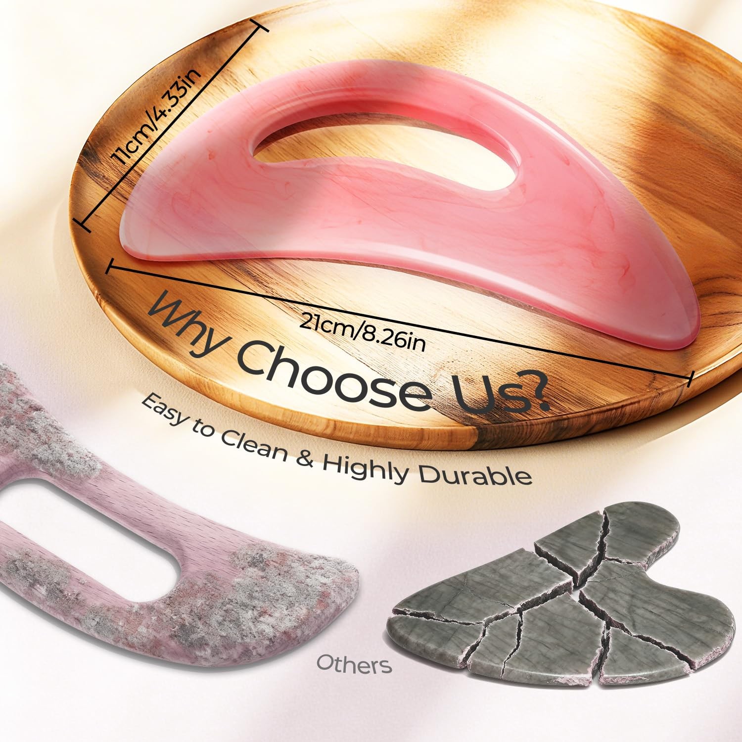 Scienlodic Gua Sha Massage Tool Handle Resin Larger Scraping Tool For Back Neck