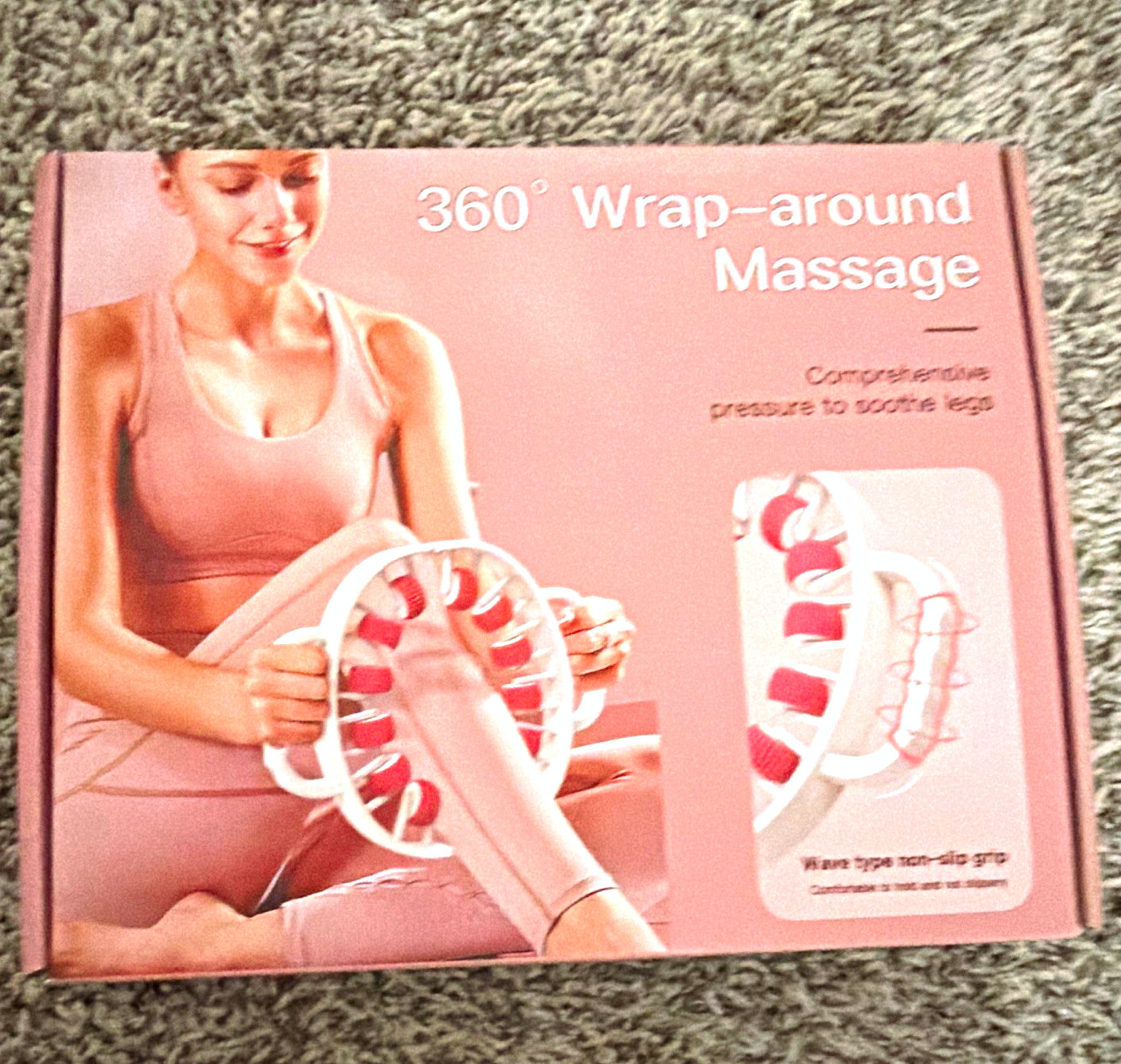 360° Wrap-Around Manual Handheld Massage Roller 8 Heads White/Pink NX-YXAM