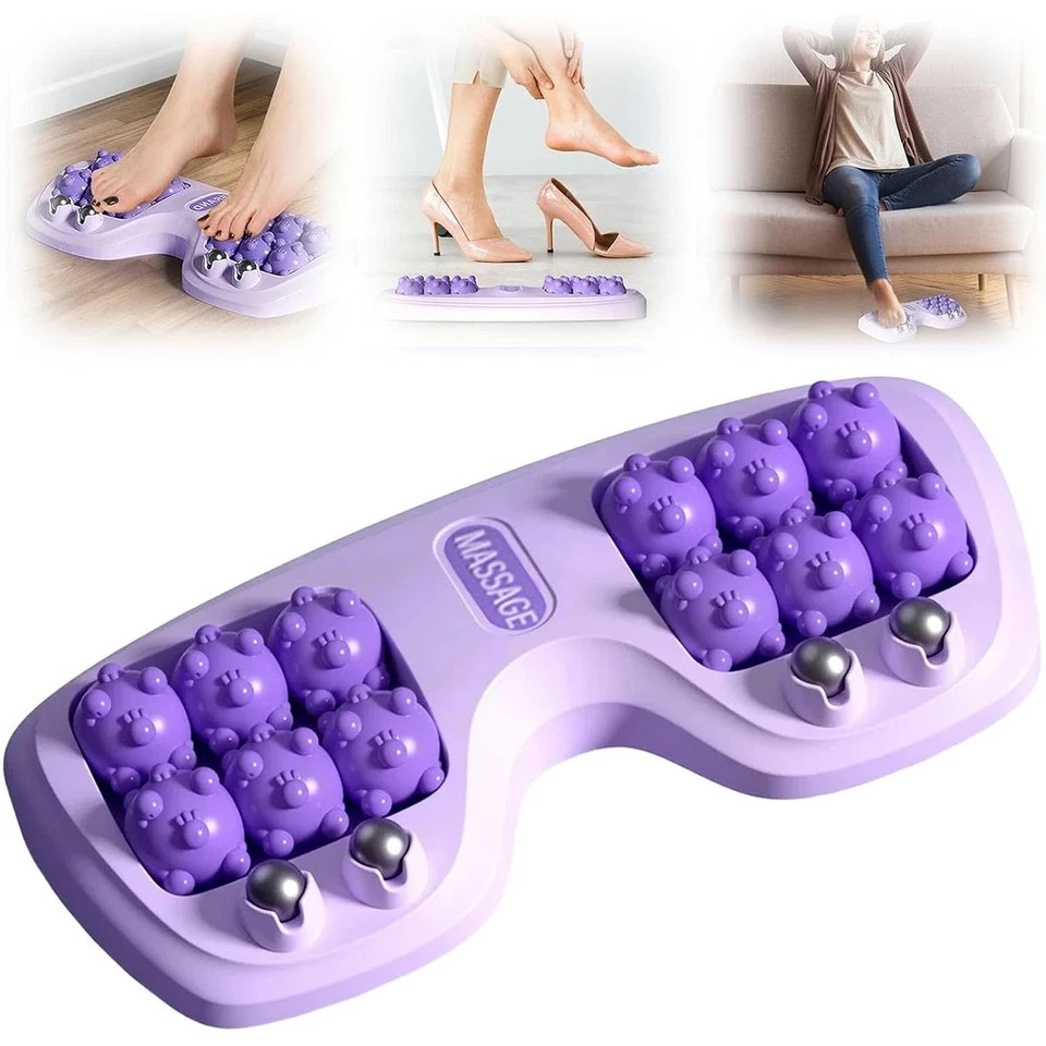 Dual Foot Massager Roller Foot Massage Plantar Fasciitis Relief Stress Relief US