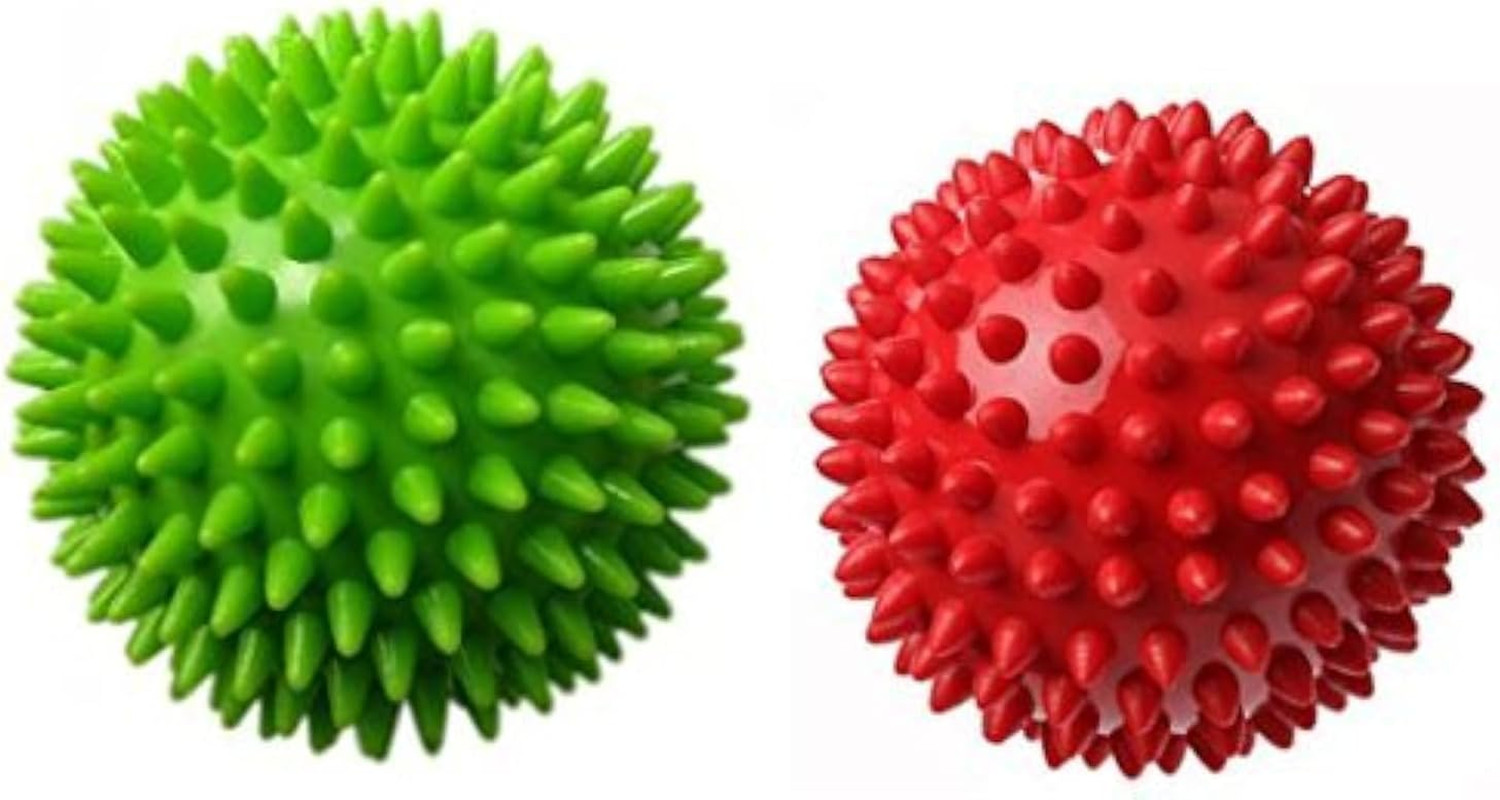 Therapist’s Choice® Pack of 2 Spiky Massage Balls, Hard & Soft Combo, Stress