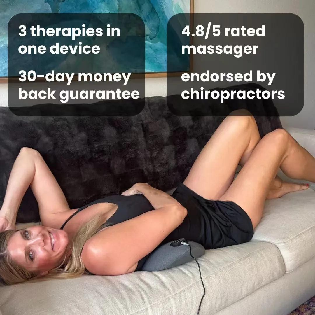 Multi-functional 3-in-1 Back Massager with Relief Bed Sleeping Shiatsu Deep