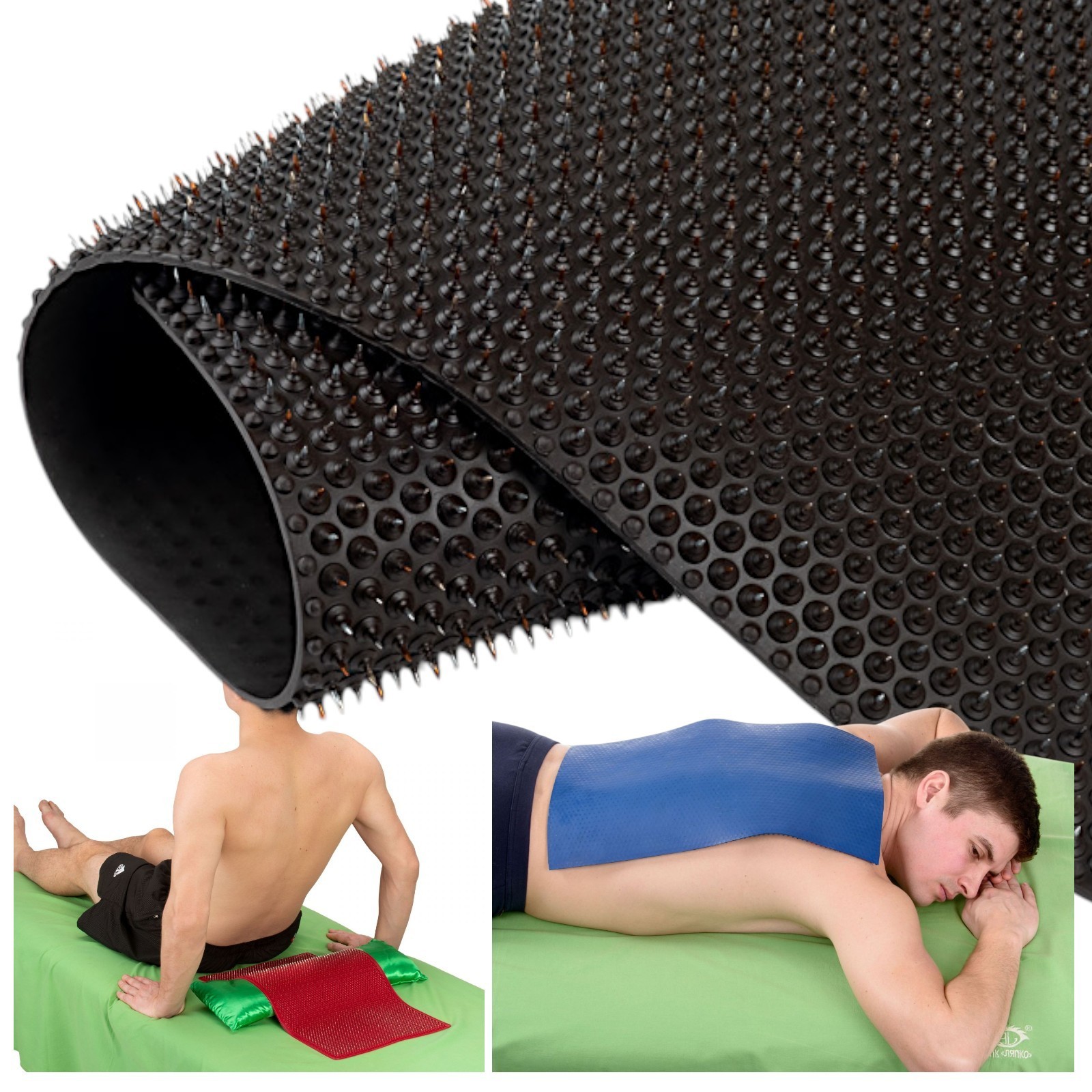 LYAPKO Acupuncture Mat Big Pad 7,0 Acupressure Applicator Massager Коврик Black