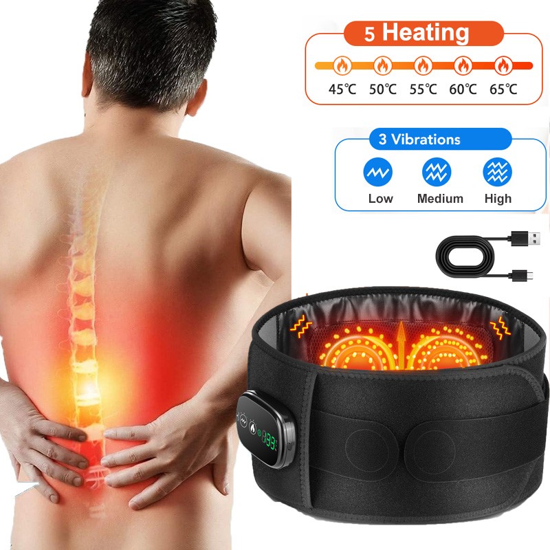 Red Light Therapy Massage Belt Electric Heated with Back Support Waist Vibration