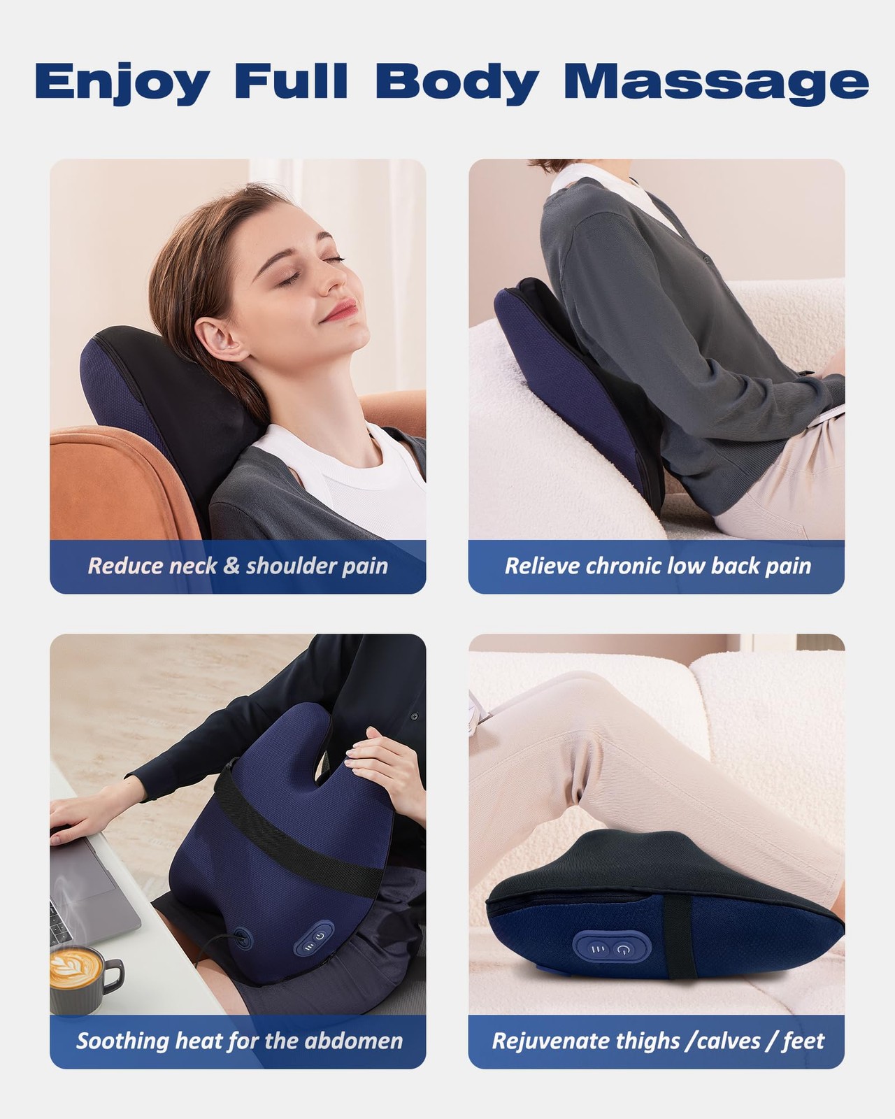 Shiatsu Neck and Back Massager with Heat, Neck and Shoulder Massagers, Deep T…