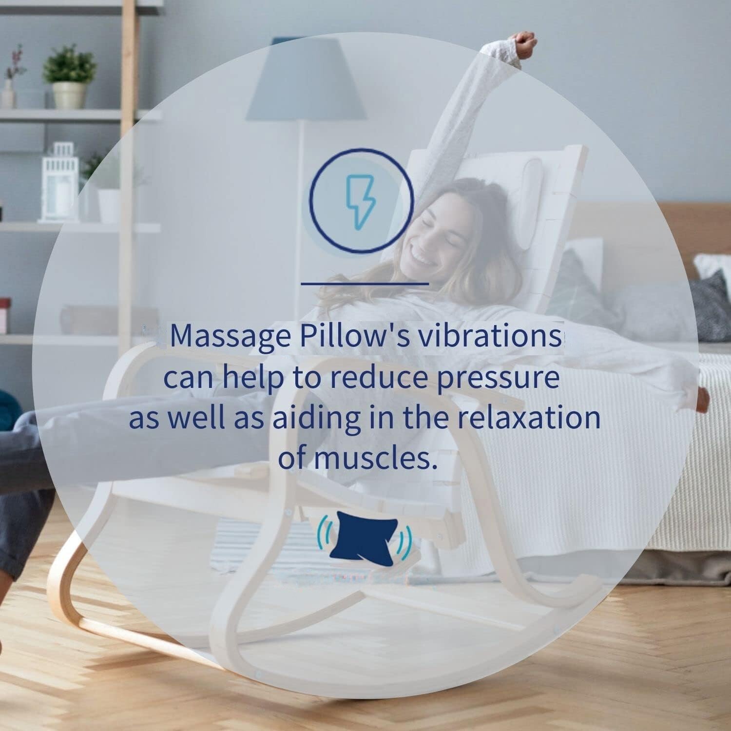 Relaxing Massage Pillow, Battery Powered Vibrating Pillow, Great for Back Pain