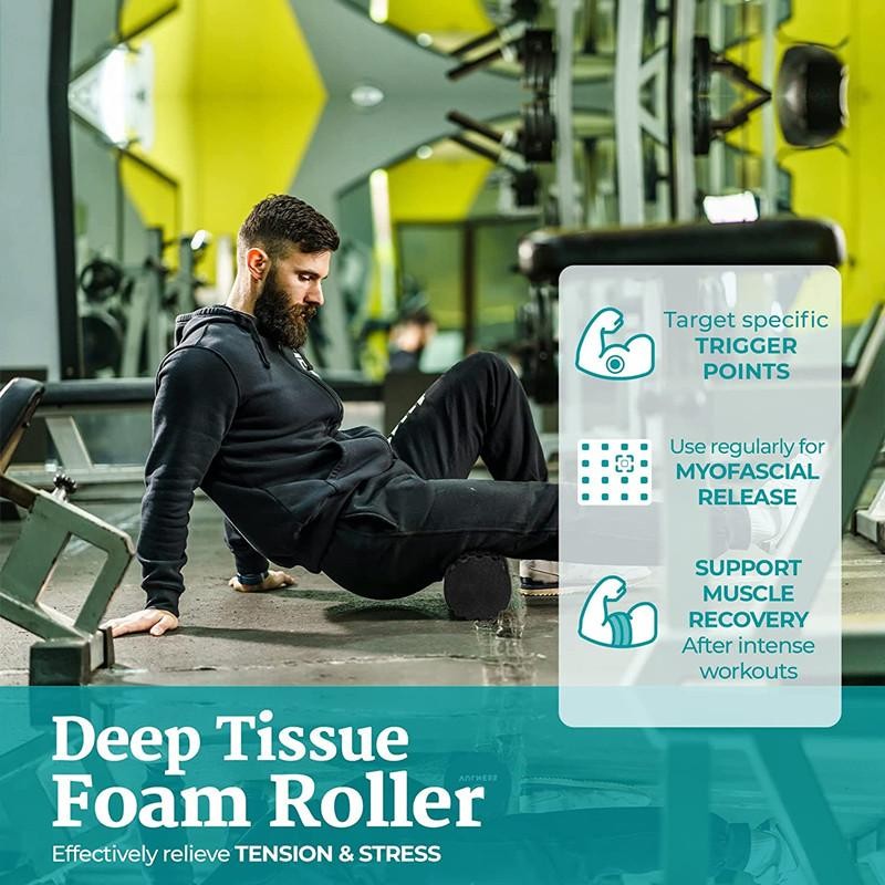 Foam Roller Back Pain Legs Trigger Point Deep Tissue Massager Fitness Yoga Rolle