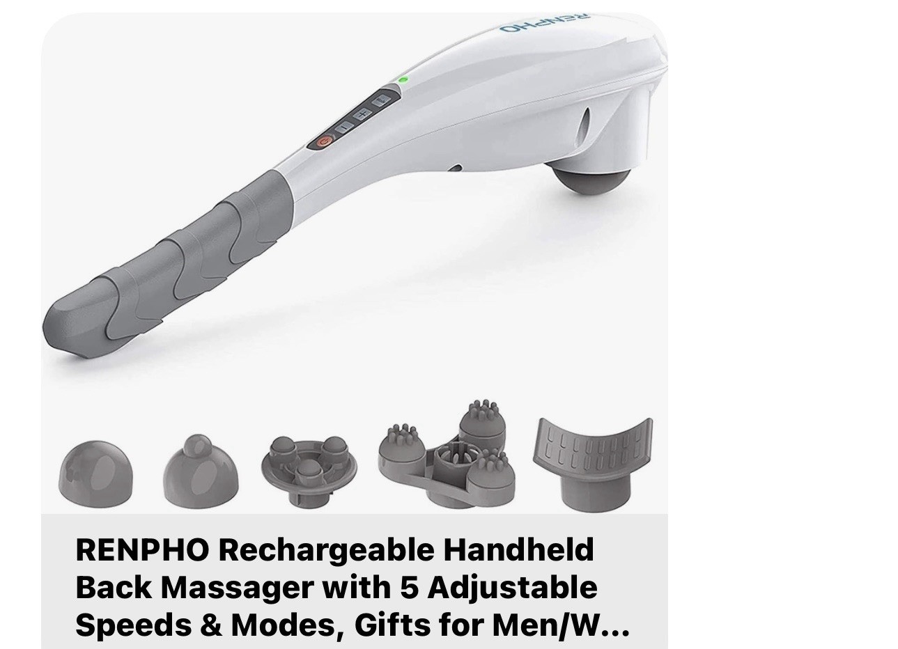 Rechargeable Handheld Back Massager with 5 Adjustable Speeds & Modes, Fathers…