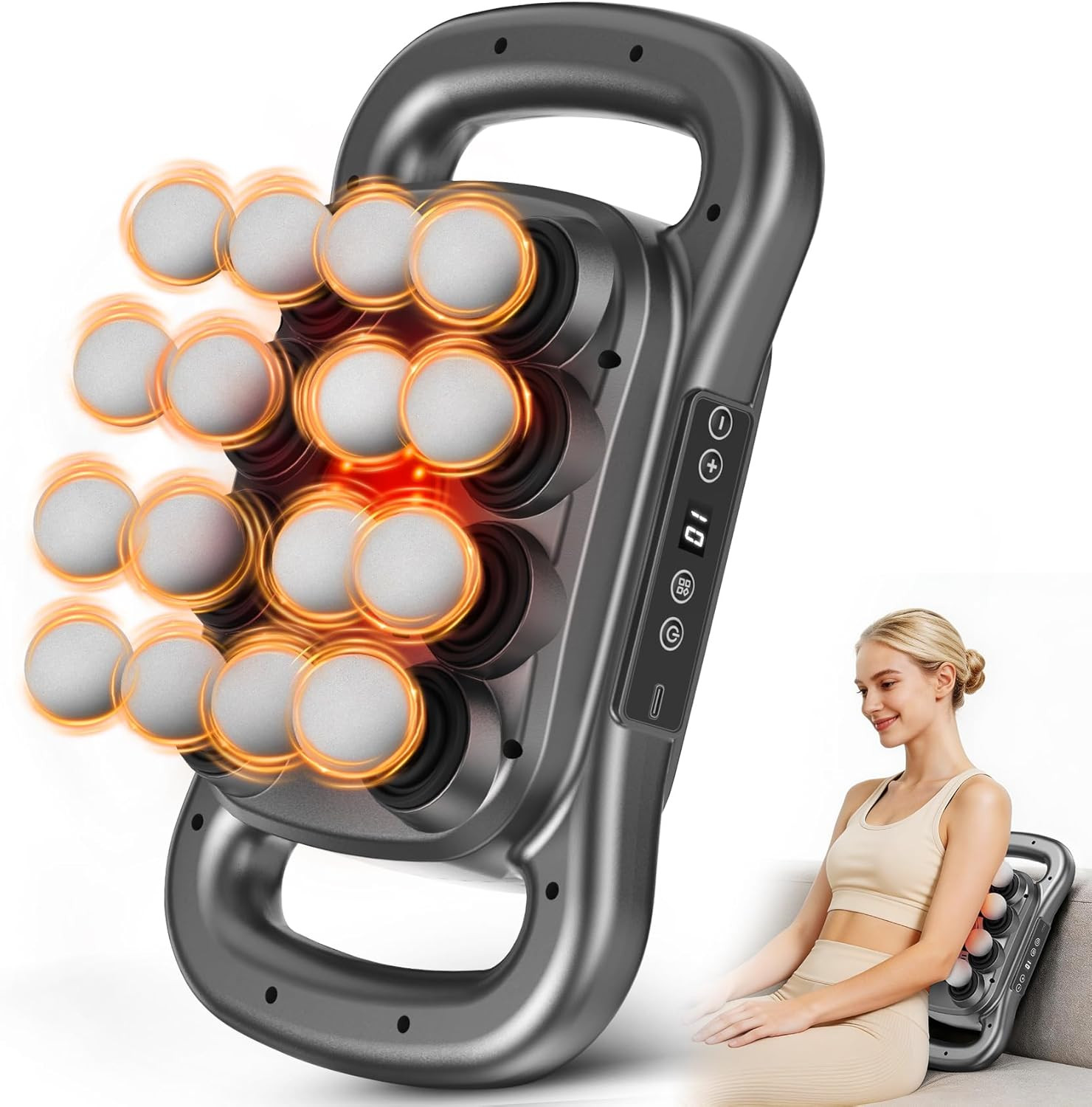 16-Head Massage Gun Set, Deep Tissue Percussion Massager, 2600Mah, 9 Speeds & St
