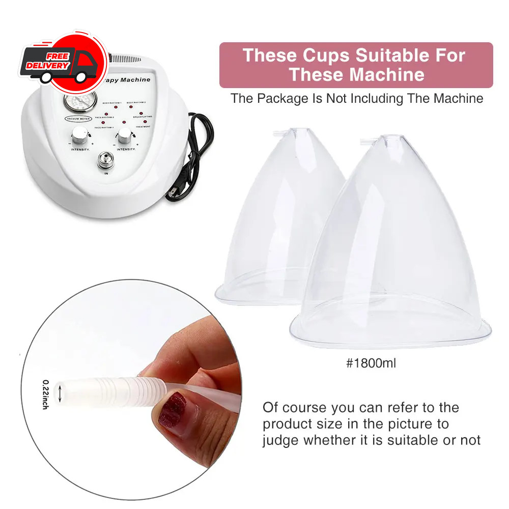 2pcs Breast Hip Vacuum Cupping Massage Cups 180/150ml Enlargement Suction Set 💆