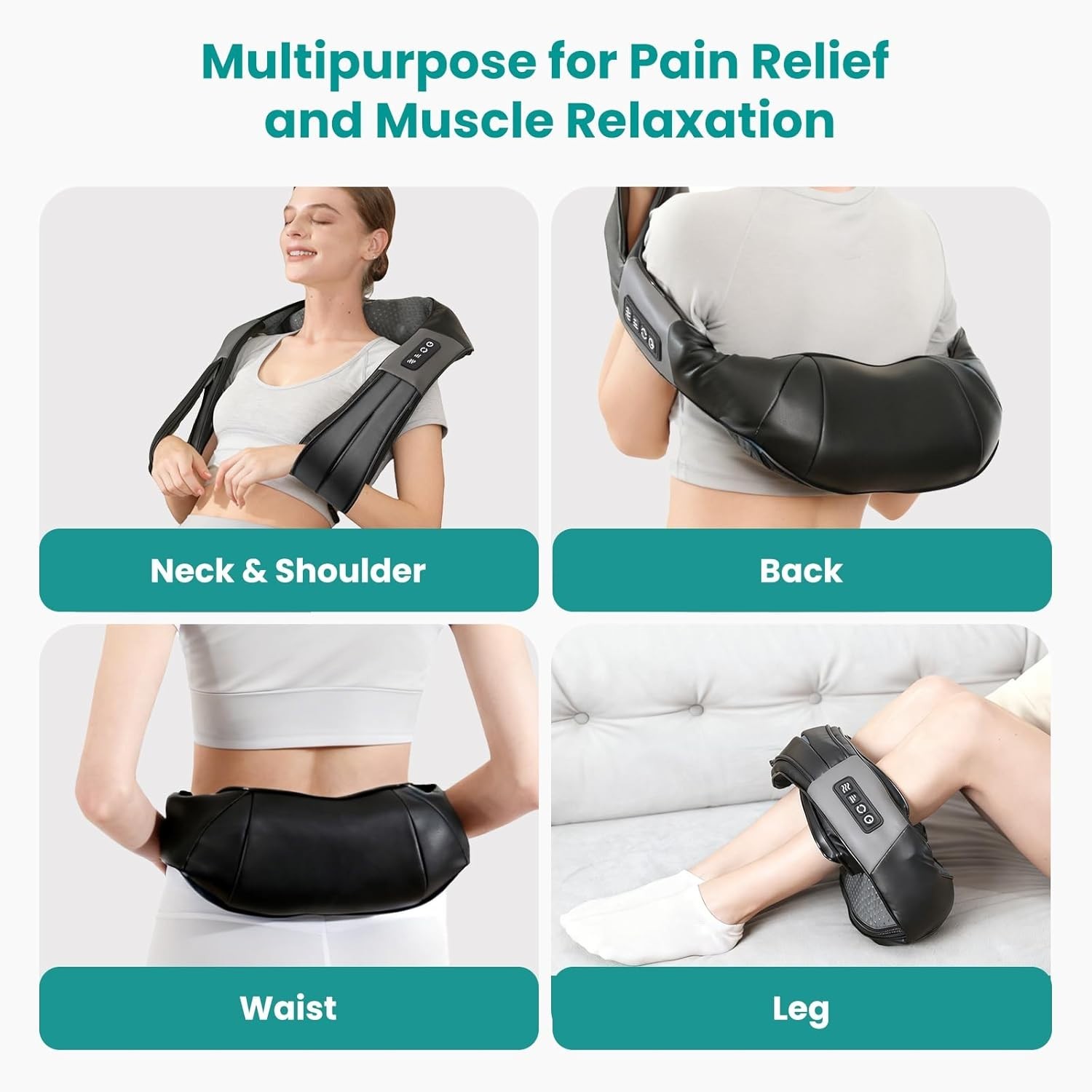 Nekteck Shiatsu Neck Massager with Heat for Pain Relief Deep Tissue, 2026