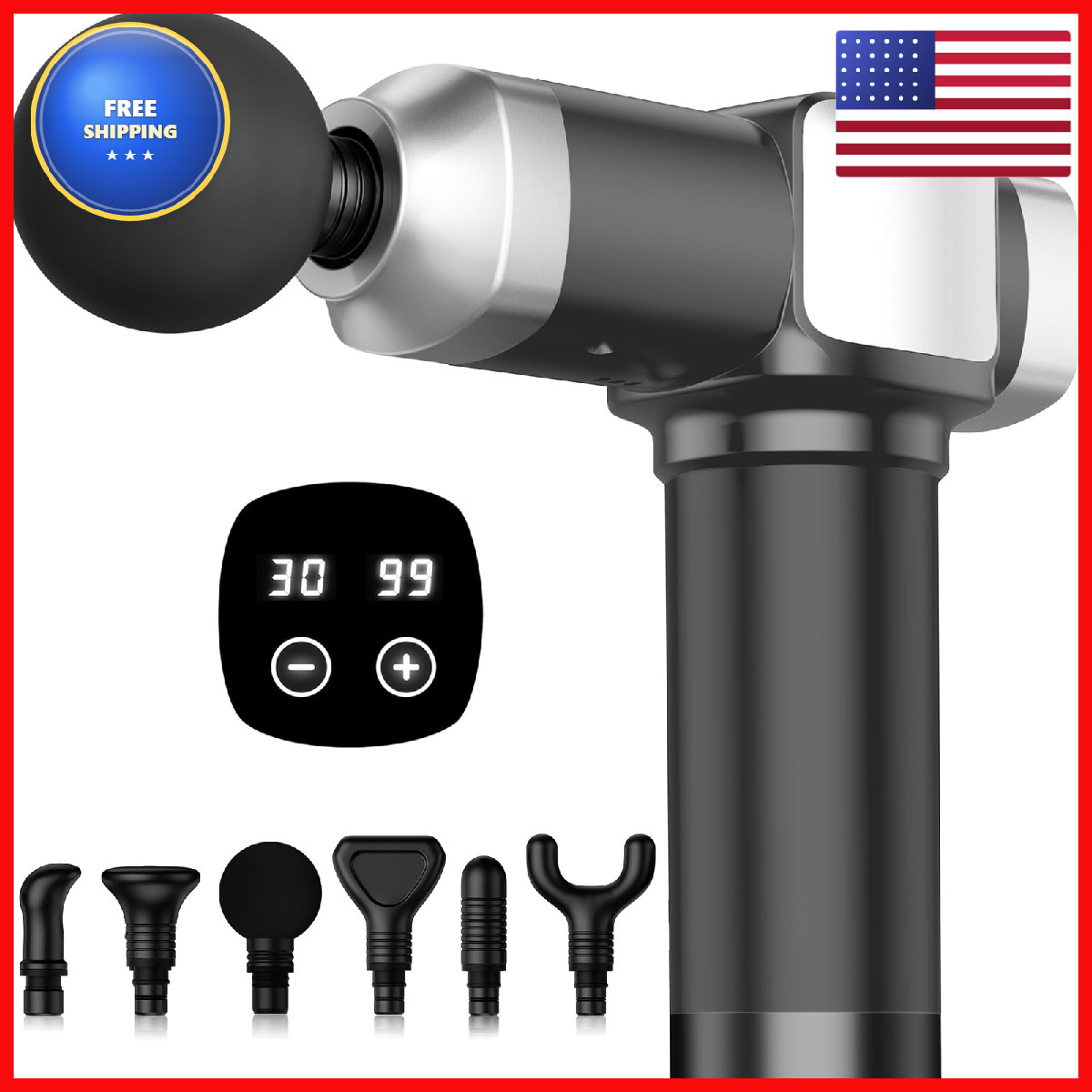 Camefer Massage Gun Deep Tissue Handheld Percussion Muscle Massager For Back