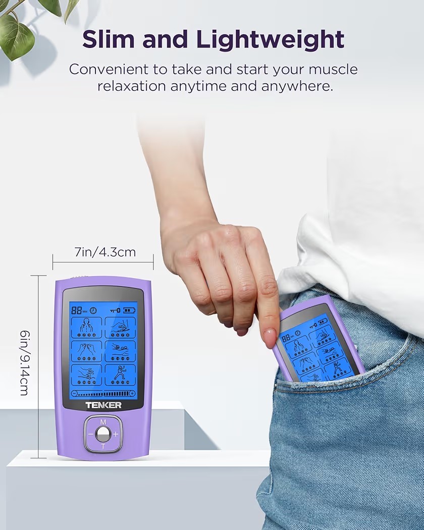 TENS Unit Muscle Massager 24 Modes EMS Machine for Pain Relief Complete W Pads