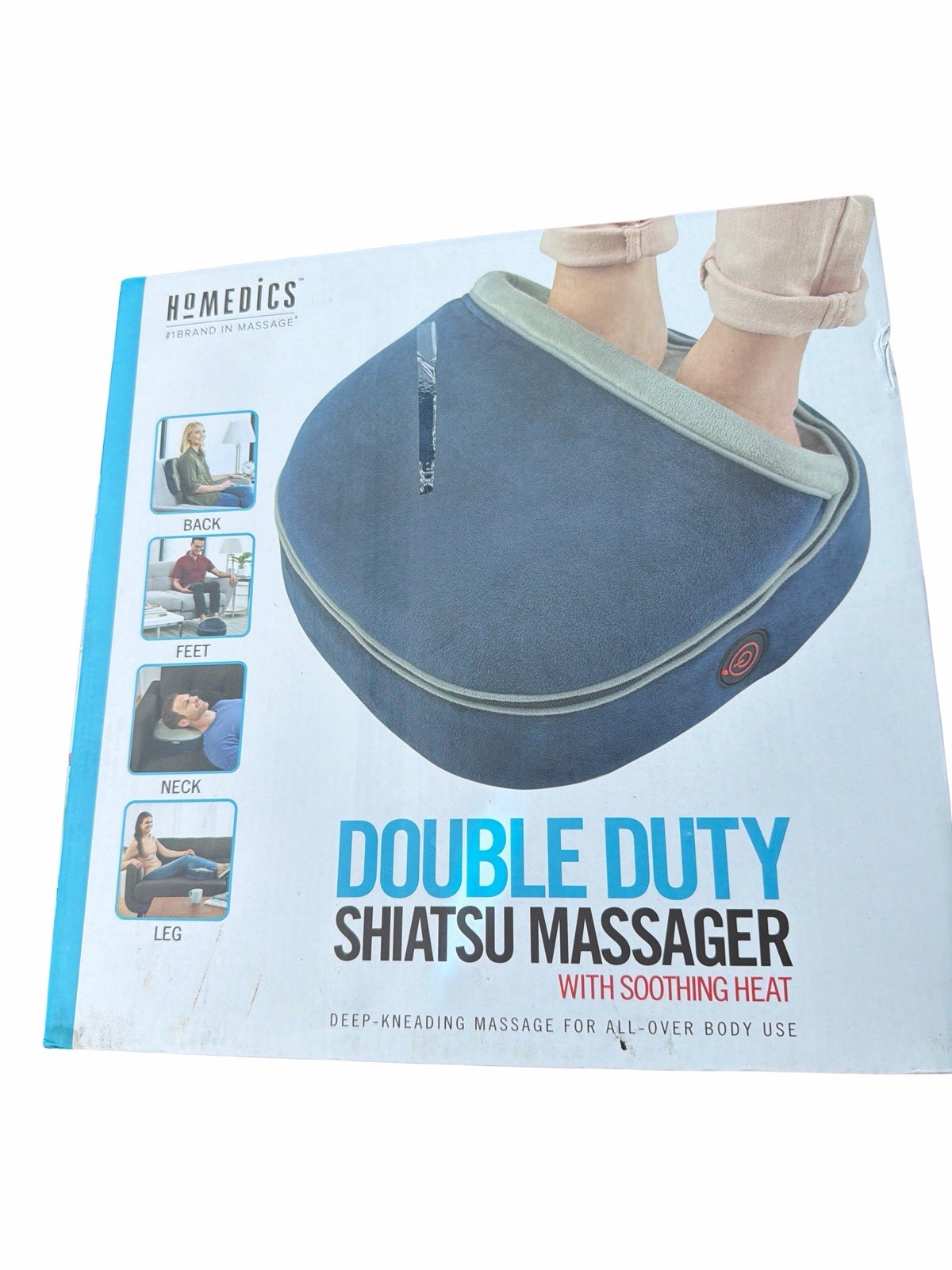 Homedics Double Duty Shiatsu Massager w/ Soothing Heat, Back, Neck, Feet, Leg