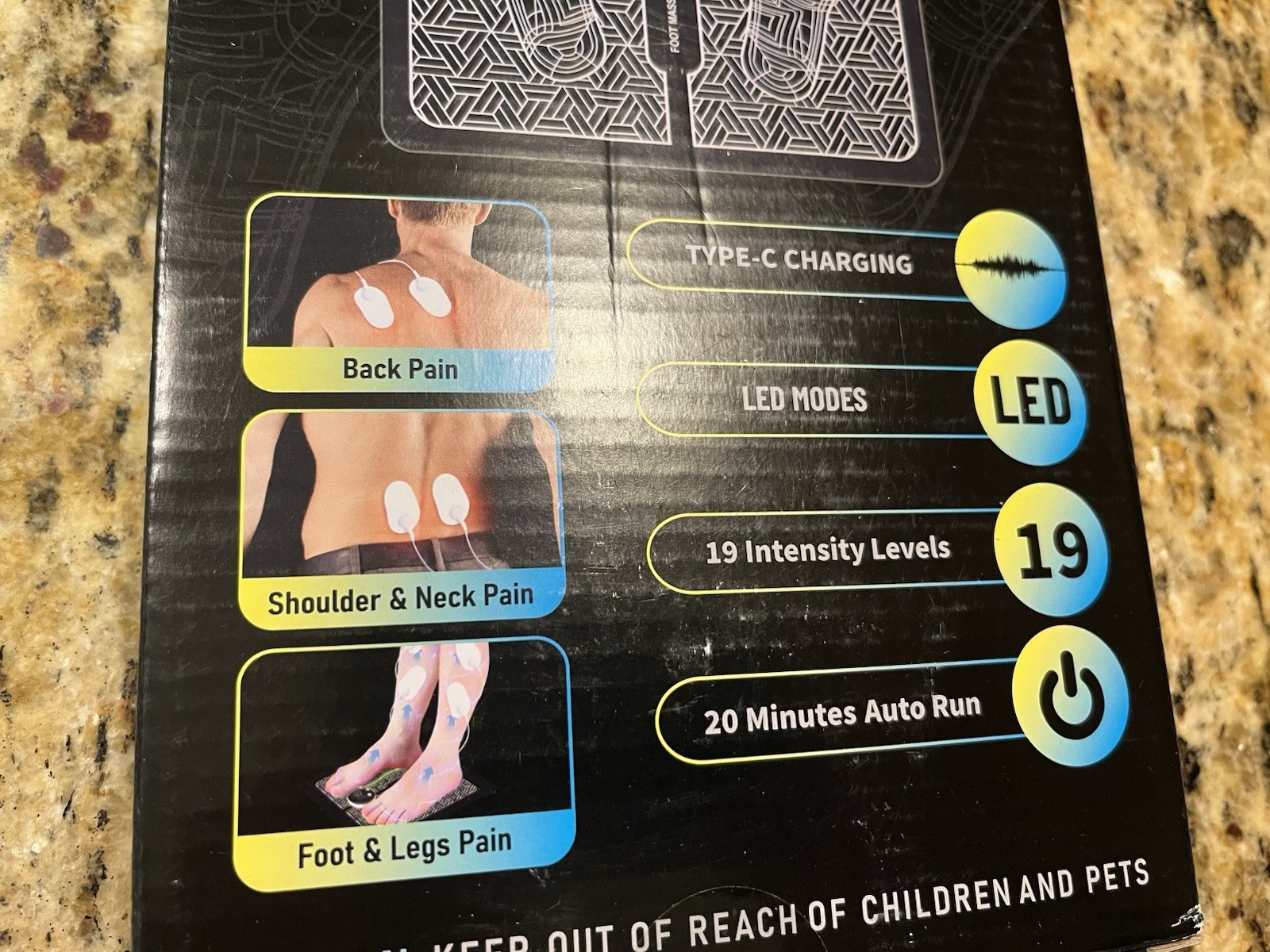 NEWIDAY EMS Foot Massage Mat TENS Muscle Relaxation Pad w/ Remote Control Led