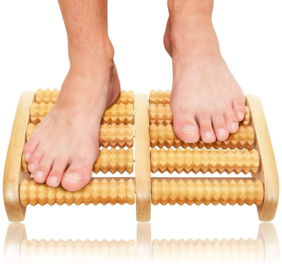 Acupuncture Solid Wooden Roller Foot Massager Body Stress Buster Leg Pain Relief
