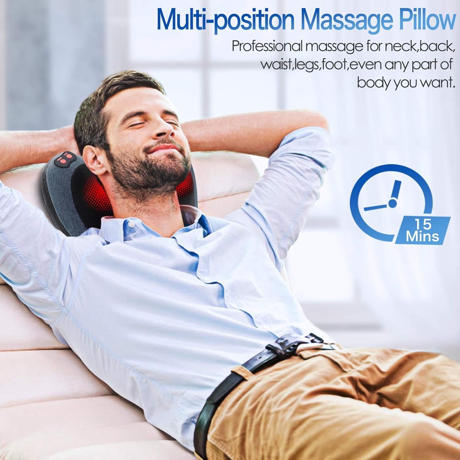 Electric Neck Massager with Heating and Auto Shut-Off – Ideal Muscle Relief Gift
